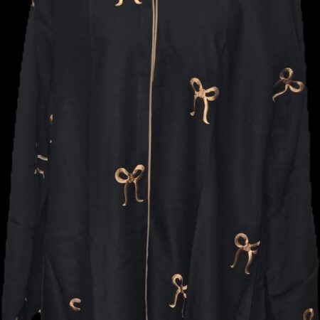 Classic 3-Piece Abaya Set Black and Brown Size 52