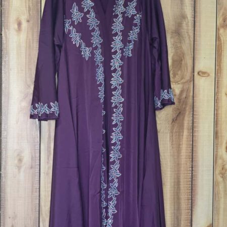 Classic 3-Piece Abaya Set Purple and Blue Size 54