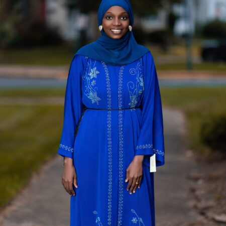 Classic 3-Piece Abaya Set Royal Blue Size 58