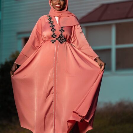 Classic 3-Piece Abaya Set Pitch and Black Size 56